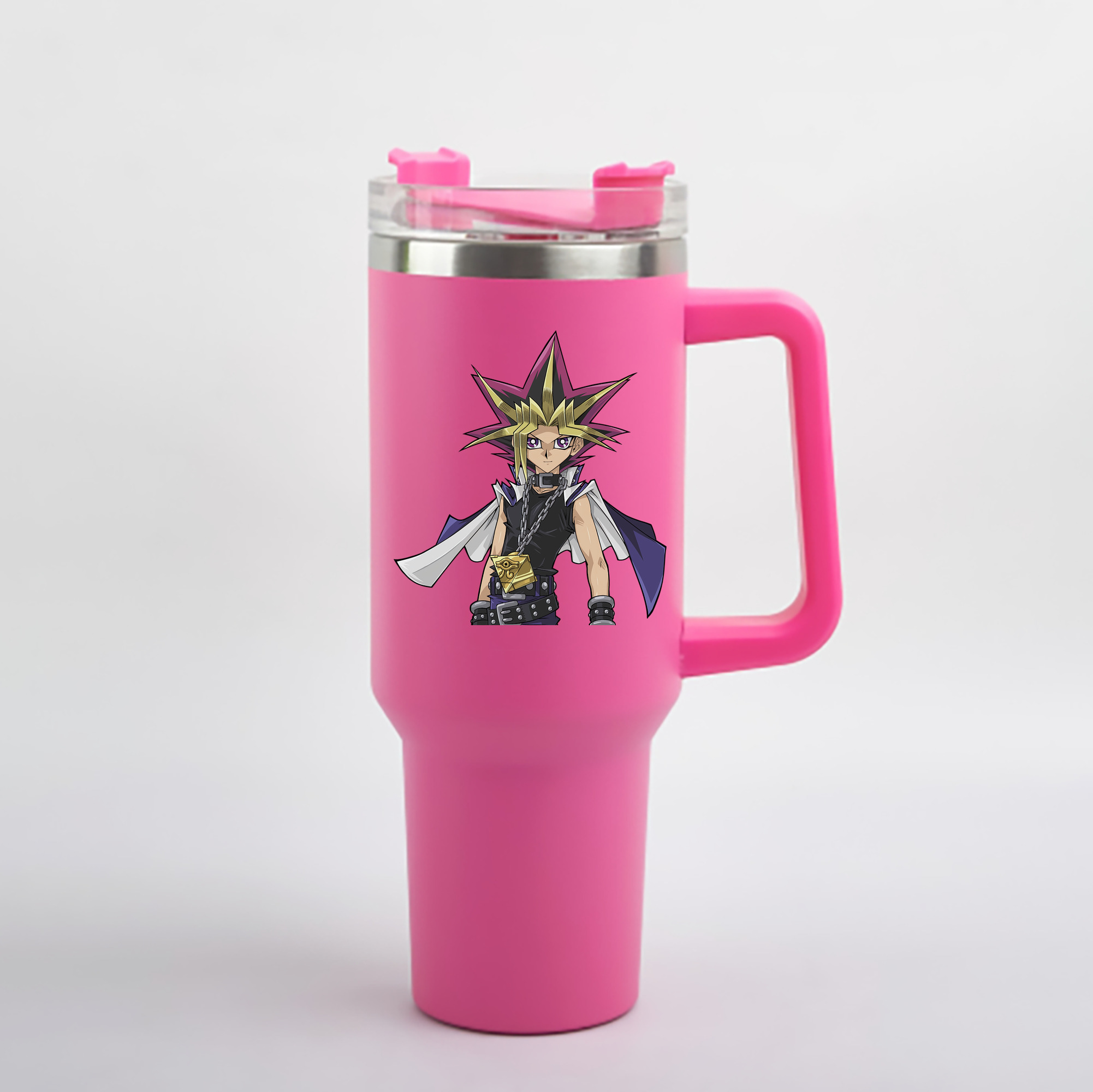 （画像用） 遊☆戯☆王 Yu-Gi-Oh! 1200mL車用タンブラー - クリスタルステッカー（プラスチックストロー付き）